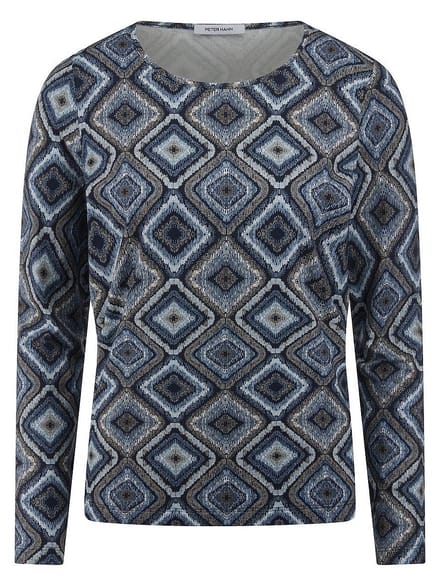 Shirt ronde hals Van Peter Hahn blauw