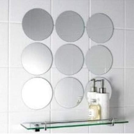 Set Ronde Zelfklevende Acryl Spiegeltegels 10-12cm