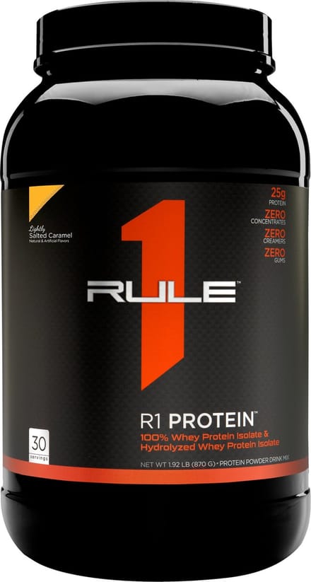 Rule1 R1 Protein Whey Isolate (2lbs) Salted Caramel - Eiwitten - Wei-eiwit isolaat