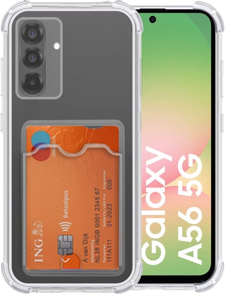 Hoesje Geschikt Voor Samsung Galaxy A56 - met pashouder - Shockproof case - Arara backcover - transparant