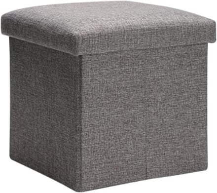 Opbergkruk - Voetbankje Opberger - Ruimte Organiseren - Opvouwbaar Ontwerp - 30.8x30.8x27.7cm - Grijs