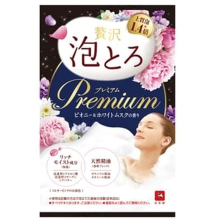 Cow Brand Soap - Oyumonogatari Luxury Foam Premium Bath Additive Peony & White Musk Scent 40g