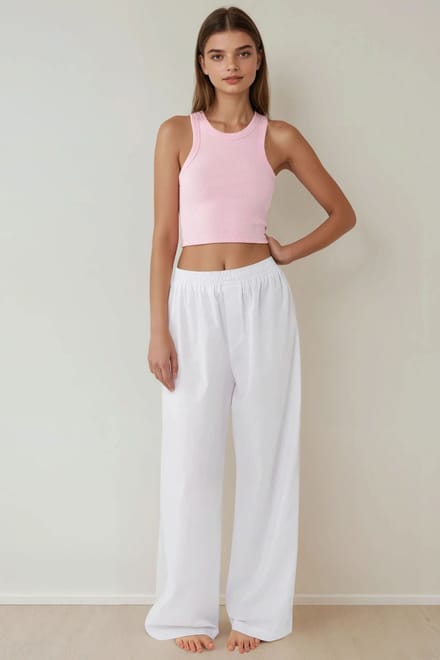 Hoge taille relaxte loungebroek