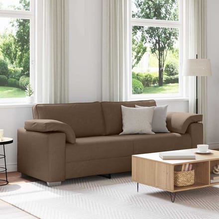 vidaXL - 3-Zits - Sofa - Bruin - 220 - cm - Stof