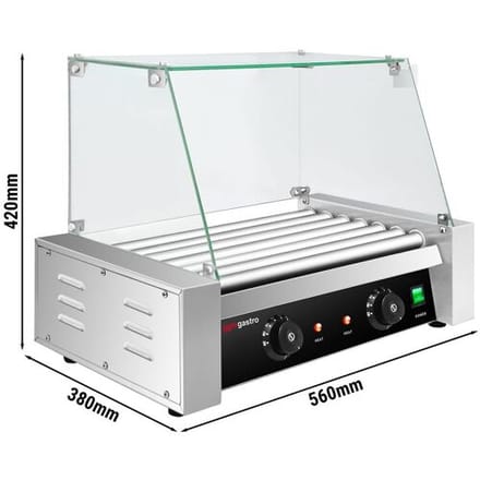 GGM Gastro Würstchengrill / Hot Dog Grill - mit 7 Rollen & Glasaufsatz