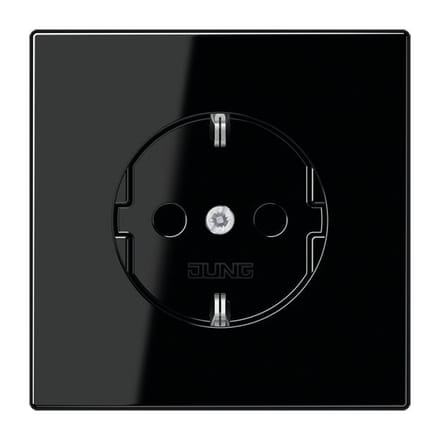 Jung LS1520NSW Wandcontactdoos met randaarde Inzetstuk 1-voudig Zwart 1 stuk(s)