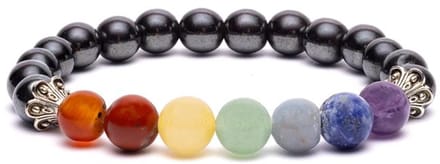 Chakra armband hematiet elastisch