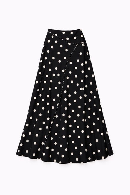 Touché Privé - Lange rok met polkadots - Zwart - Dames