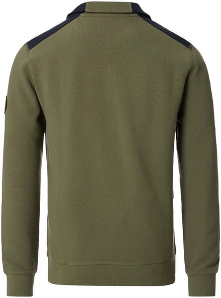CASA MODA comfort fit sweat schipperstrui - olijfgroen