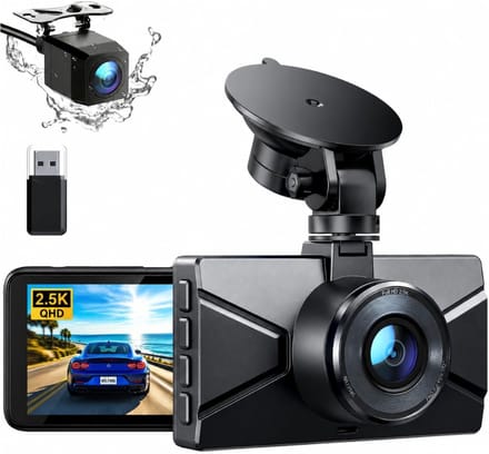 SNJY® Dashcam voor Auto - Auto Camera - Dashcam Voor en Achter - 2,5K - 170° Groothoek - Zwart