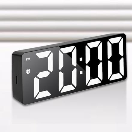 Dailygoods - Digitale Wekker met LED-Display en Instelbare Helderheid - Zwart