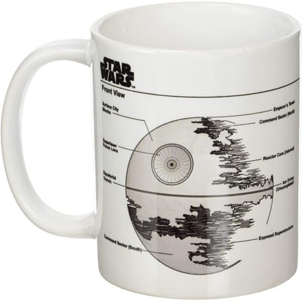 Star Wars Death Star Schets Mok (Wit/Zwart/Grijs)