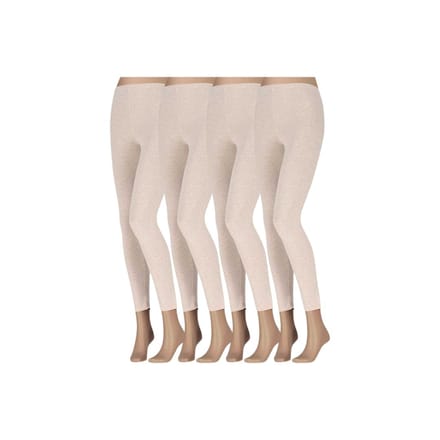 Legging Dames - Katoen - 4-Pack - Licht beige / S/M