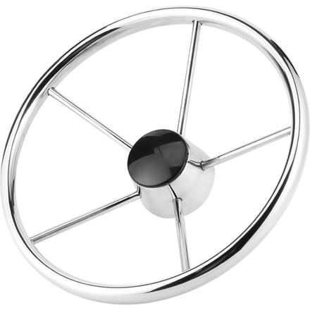 13?12 Inch 5?Spaken Vaartuig Boot Stuurwiel Roestvrij Staal Spiegelpolijsten Accessoire white