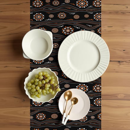 ABAKUHAUS Tafelloper – Aboriginal Punt-Golven, 40x300 cm