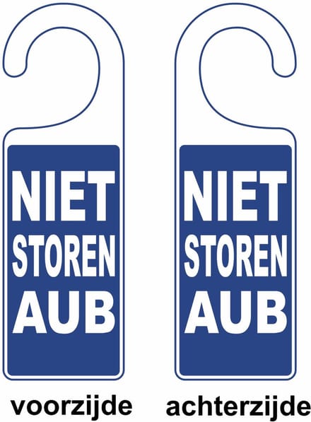 Deurhanger 'NIET STOREN AUB' Blauw lichtgewicht forex