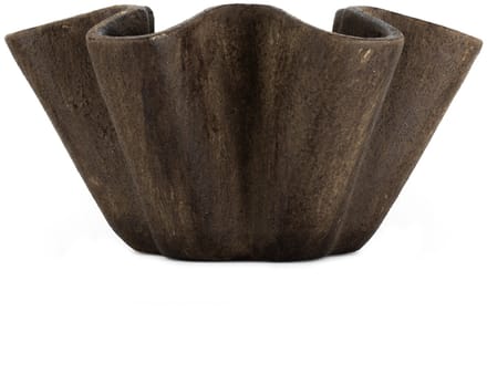 HomeBound by KY | Aardewerk schaal Plica bruin L | decoratieve schaal | schaal