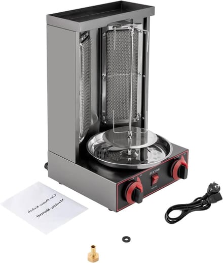 Verticale Grill - Draaiende Broiler - Vlees Grillen - Efficiënte Verwarming - 12 kg Capaciteit - Zwart