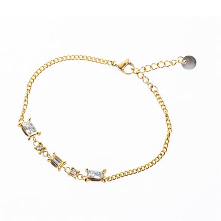 Go Dutch Label Armband (sieraad) schakel en gekleurde stenen Gold B2738-2