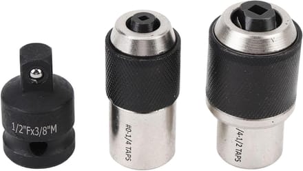 Kraan Socket Set - Tap Extractor - Draad Maken - Verstelbare Kaak - M3-M12 - Zilver