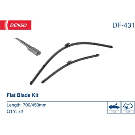Wisserblad DENSO Flat Blades DF-431, 700/450mm, Voor, 2 Stuk