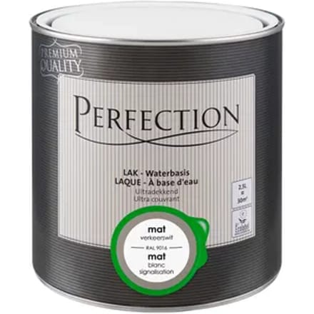 Perfection Lak Ultradekkend - Mat - Verkeerswit Ral 9016 - 2,5l