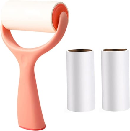 Pluisroller Set - Kledingroller Haarverwijderaar - Snel Kleding Reinigen - Draagbaar En Herbruikbaar - 20x5x5cm - Roze Wit