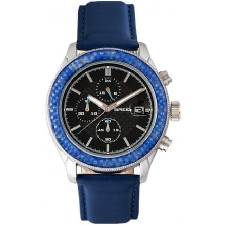 Breed Maverick chronograaf horloge met leren band en datum
