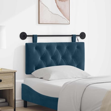 vidaXL - Hangend - hoofdbord - Blauw - Fluweel
