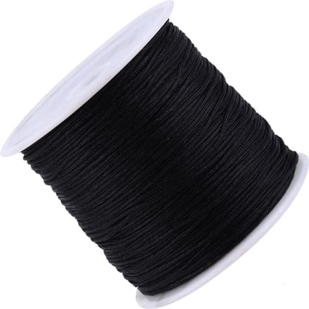 100M x 0.8mm Nylon Chinese Knoop Koord Rattail Macrame Shamballa Draad String Zwart black