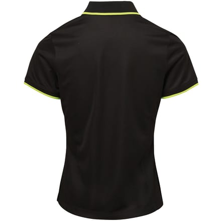 Premier Dames/dames Contrast Coolchecker Poloshirt (Zwart/Kalk)