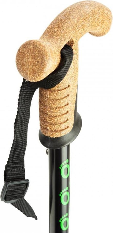 Flexyfoot wandelstok met kurken handvat - zwart