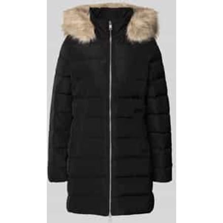 Slim fit lange donsjas met afneembaar imitatiebont