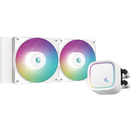 DeepCool LE520 White - Vloeistofkoelsysteem processor - 120mm - voor Intel LGA 1700, 1200, 115X - AMD AM5, AM4 - aluminium - koper - wit