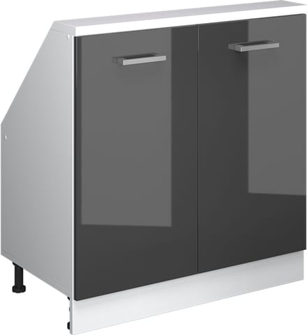 Vicco Rion Kast voor schuine wand – met 2 deuren Antraciet hoogglans/wit