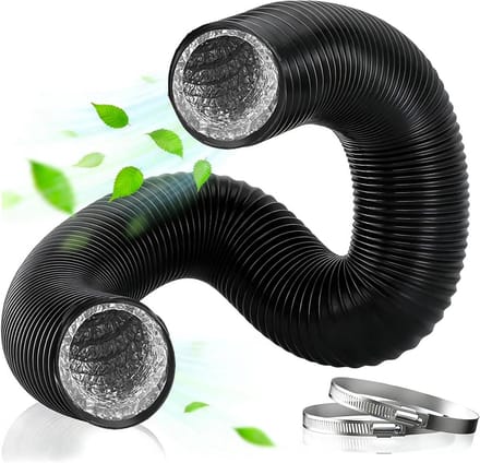 Afvoerslang - Flexibele buis - Lucht afvoeren - Warmtebestendig - 150 mm x 5 m - Zwart