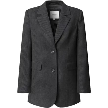 Relaxed fit lange blazer met krijtstreep, model 'PRISCILA'