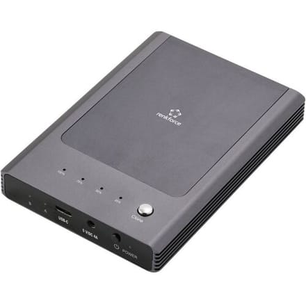 Renkforce RF-ENC-450 USB-C M.2 PCIe NVMe 2 poorten Harde schijf-dockingstation Met clone-functie