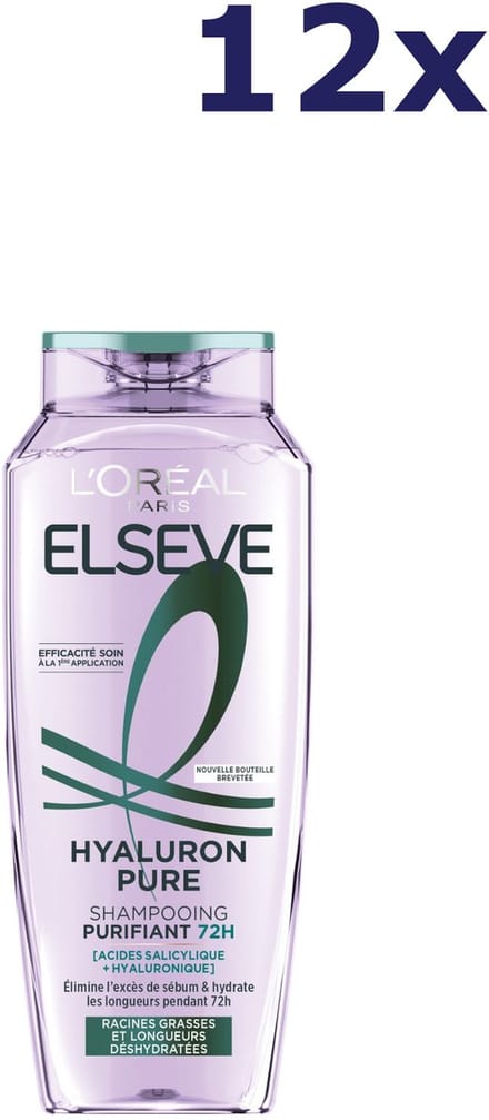 12x L’Oréal Paris Elseve Hyaluron Pure Purifying Shampoo 250 ml