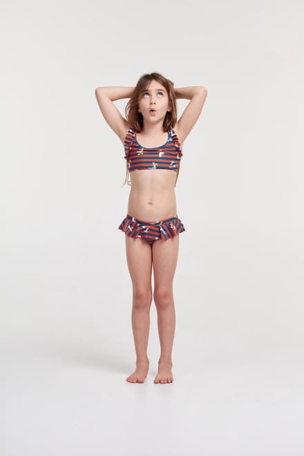 Woody Bikini rood-blauwe strepen