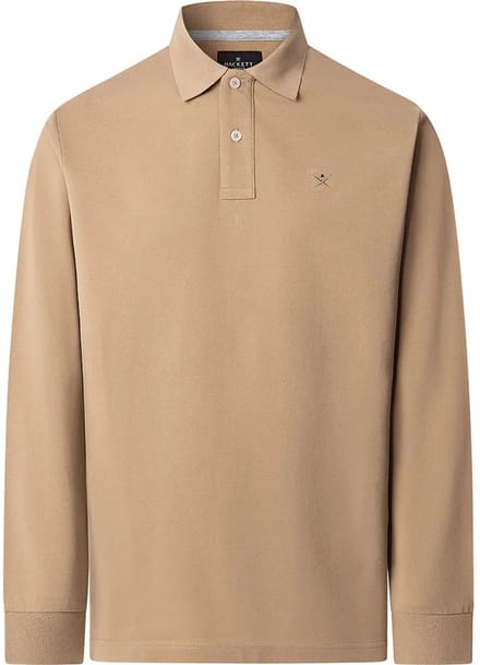 Hackett Hm5500022 Slim Fit Lange Mouw Poloshirt Beige 2XL Man