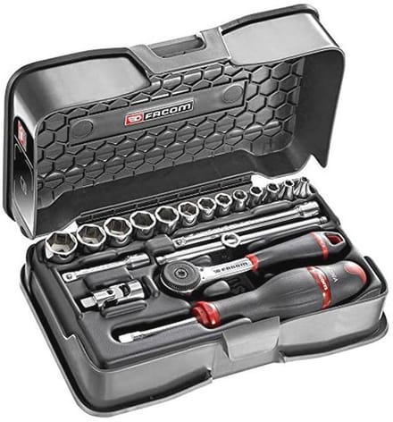 Doppenset 1/4" Metrische 19-delig met Ratel en Accessoires
