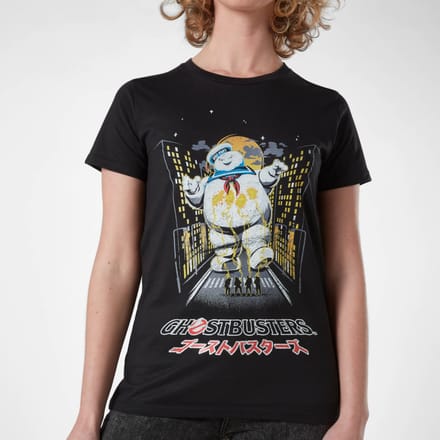 Ghostbusters Stay Puft Kanji Attack Women's T-Shirt - Zwart - M