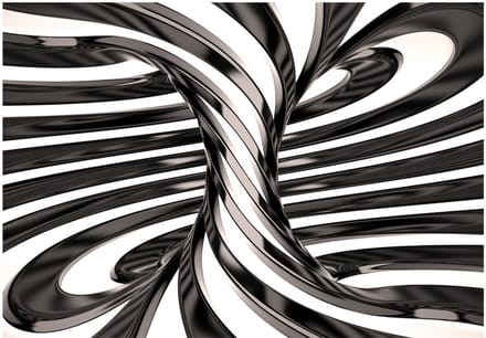 Fotobehang - Black and white swirl.
