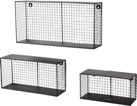 LOFT42 Gaas  Set van 3 wandboxen Zwart - Metaal - Industrieel