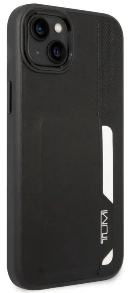TUMI Leather Card Slot Case for iPhone 14 Plus Black