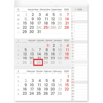 3-Maandkalender 2027 INNI Manager compact-formaat notes