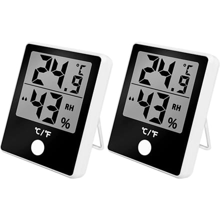 2 stuks Binnen Hygrometer Thermometer LCD Digitale Thermohygrometer Weerstation Temperatuur & gray