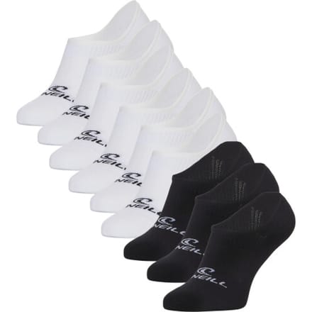 O'Neill Heren / Dames Footies Sokken No Show 9-Pack Wit/Zwart - Maat 35-38