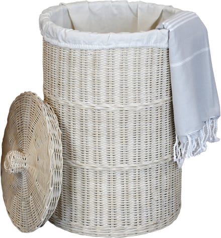 Opbergmand met deksel – Rieten wasmand – 75 l – Wasverzamelaar
